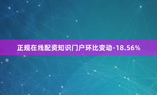 正规在线配资知识门户环比变动-18.56%