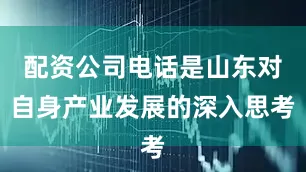 配资公司电话是山东对自身产业发展的深入思考