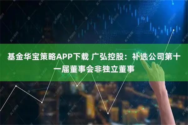 基金华宝策略APP下载 广弘控股：补选公司第十一届董事会非独立董事